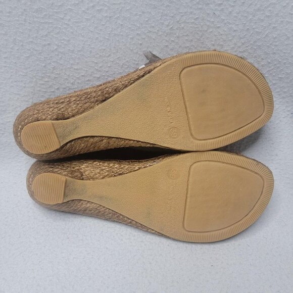 Eric Michael Sandals Women's‎ Size 8 Brown Slip-On Shoes Peep Toe Bohemian - Picture 8 of 8